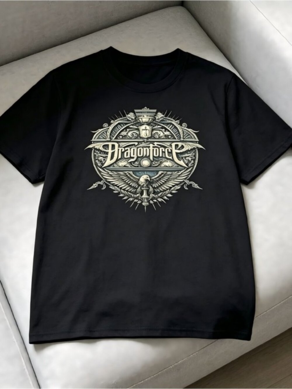 Y2K Dragonforce Through The Fire And Flame Adult Black Women Men T-shirt unisex